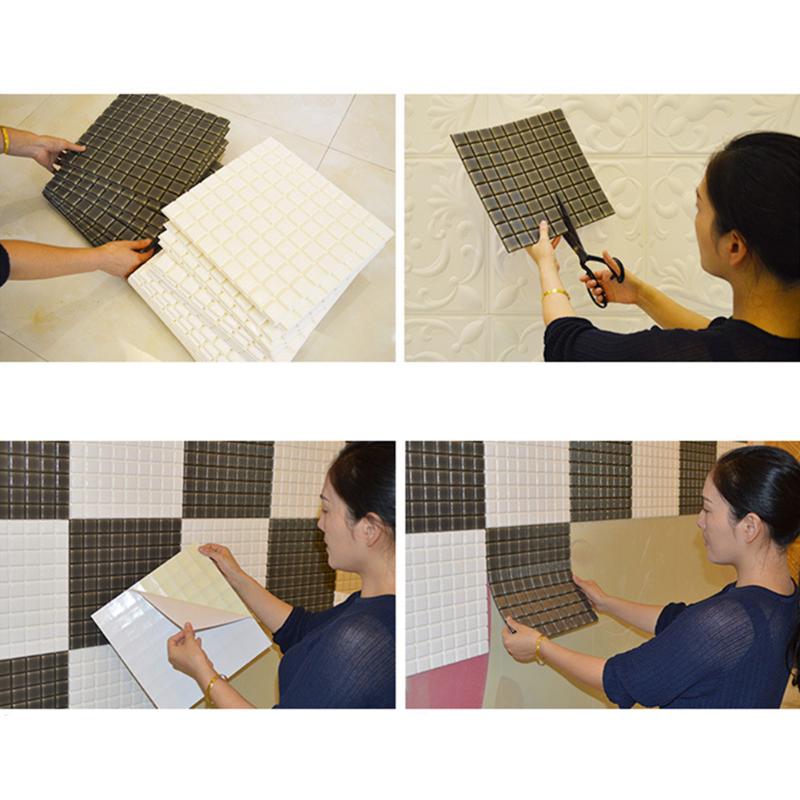 3D Checkered Tile Pattern Wall decoration