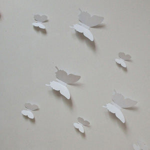 white butterflies 3D wall decals