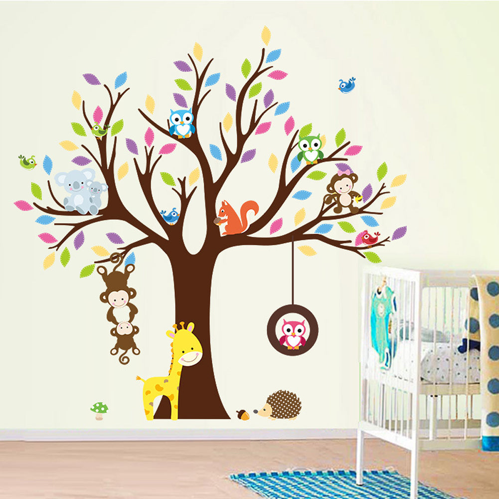 animals tree wall decals